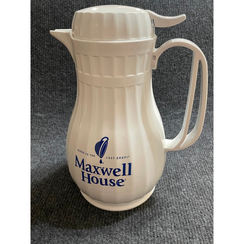 Maxwell House Coffee Carafe White Thermal Insulated Pitcher 44oz Eco-Serv USA